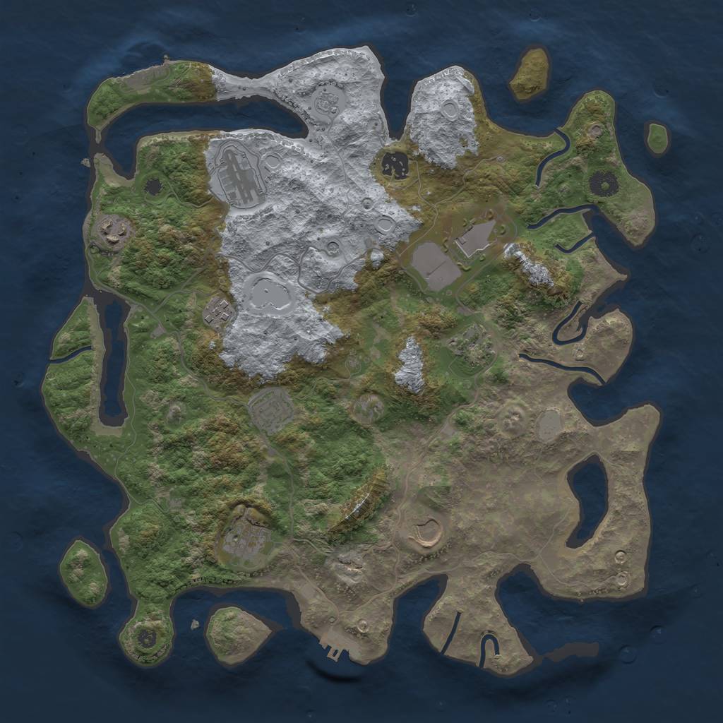 Rust Map: Procedural Map, Size: 3850, Seed: 123456789, 18 Monuments