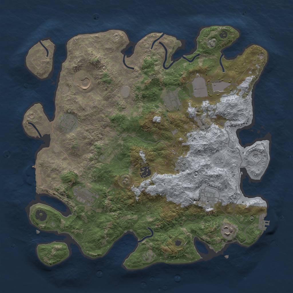 Rust Map: Procedural Map, Size: 3800, Seed: 2022821, 18 Monuments