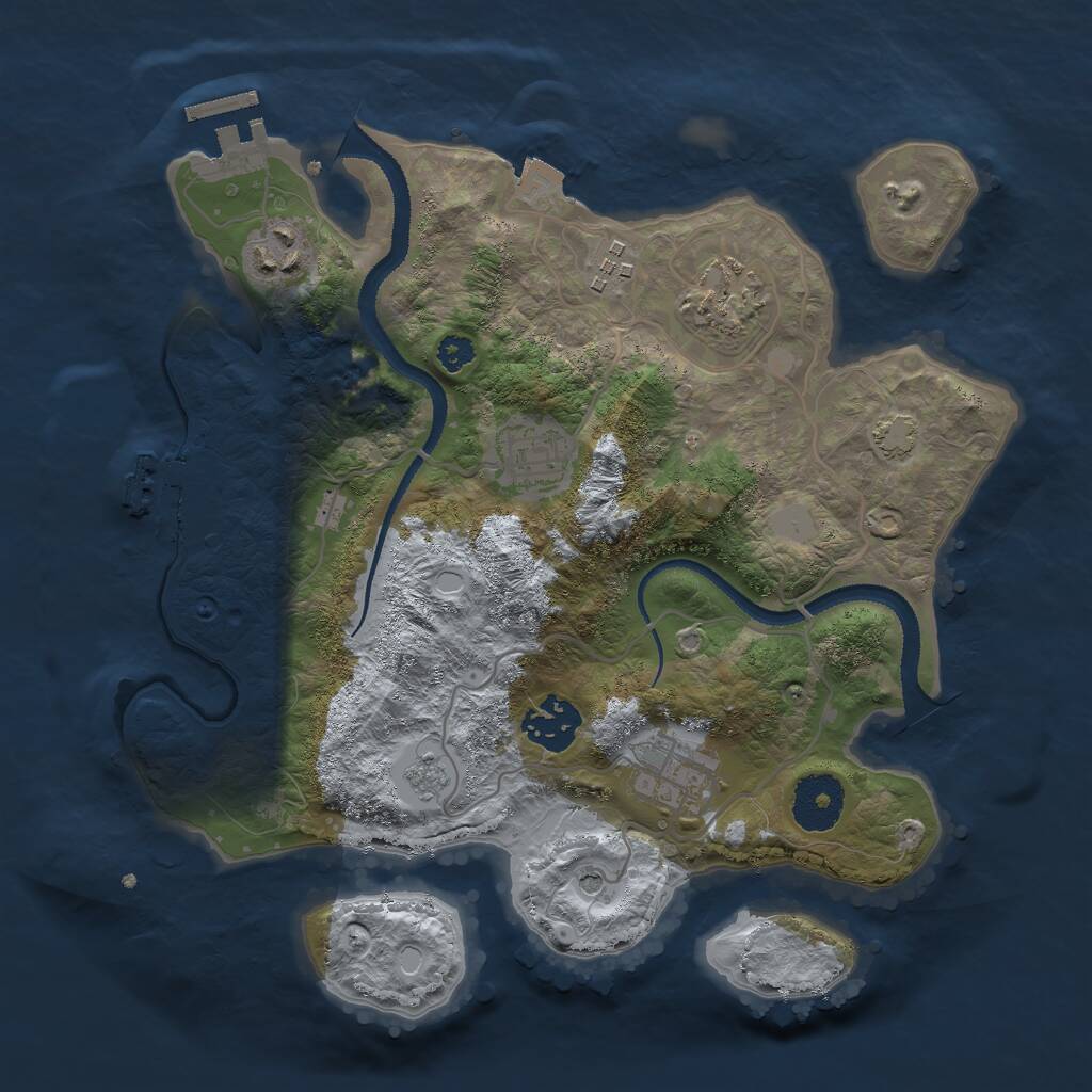 Rust Map: Procedural Map, Size: 3000, Seed: 656, 12 Monuments