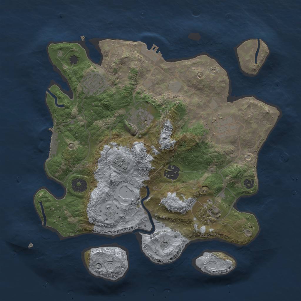 Rust Map: Procedural Map, Size: 3000, Seed: 656, 15 Monuments