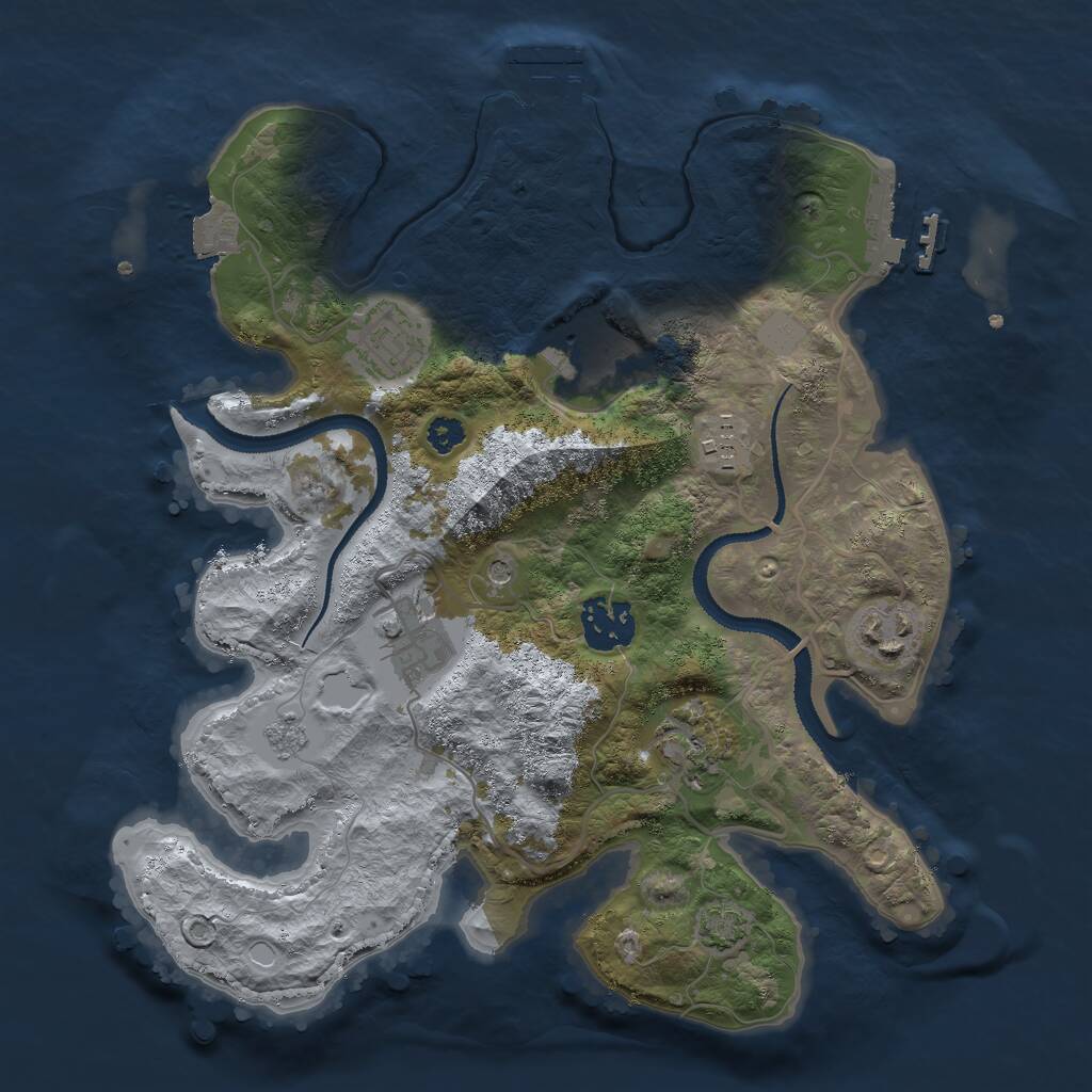 Rust Map: Procedural Map, Size: 3000, Seed: 9913, 13 Monuments