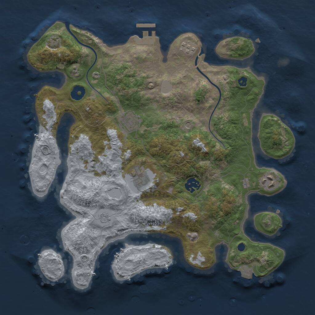 Rust Map: Procedural Map, Size: 3300, Seed: 164558, 10 Monuments