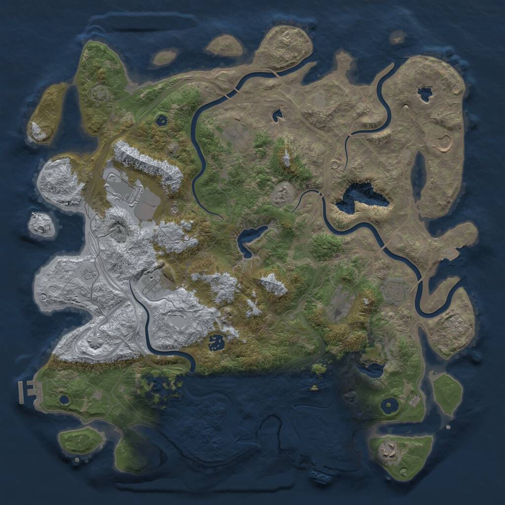 Rust Map: Procedural Map, Size: 4500, Seed: 370570458, 15 Monuments