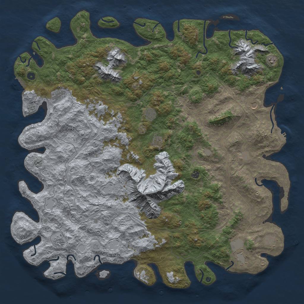 Rust Map: Procedural Map, Size: 6000, Seed: 7627447, 20 Monuments