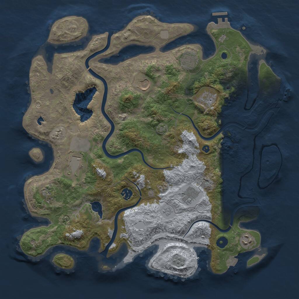 Rust Map: Procedural Map, Size: 4000, Seed: 1967248237, 15 Monuments