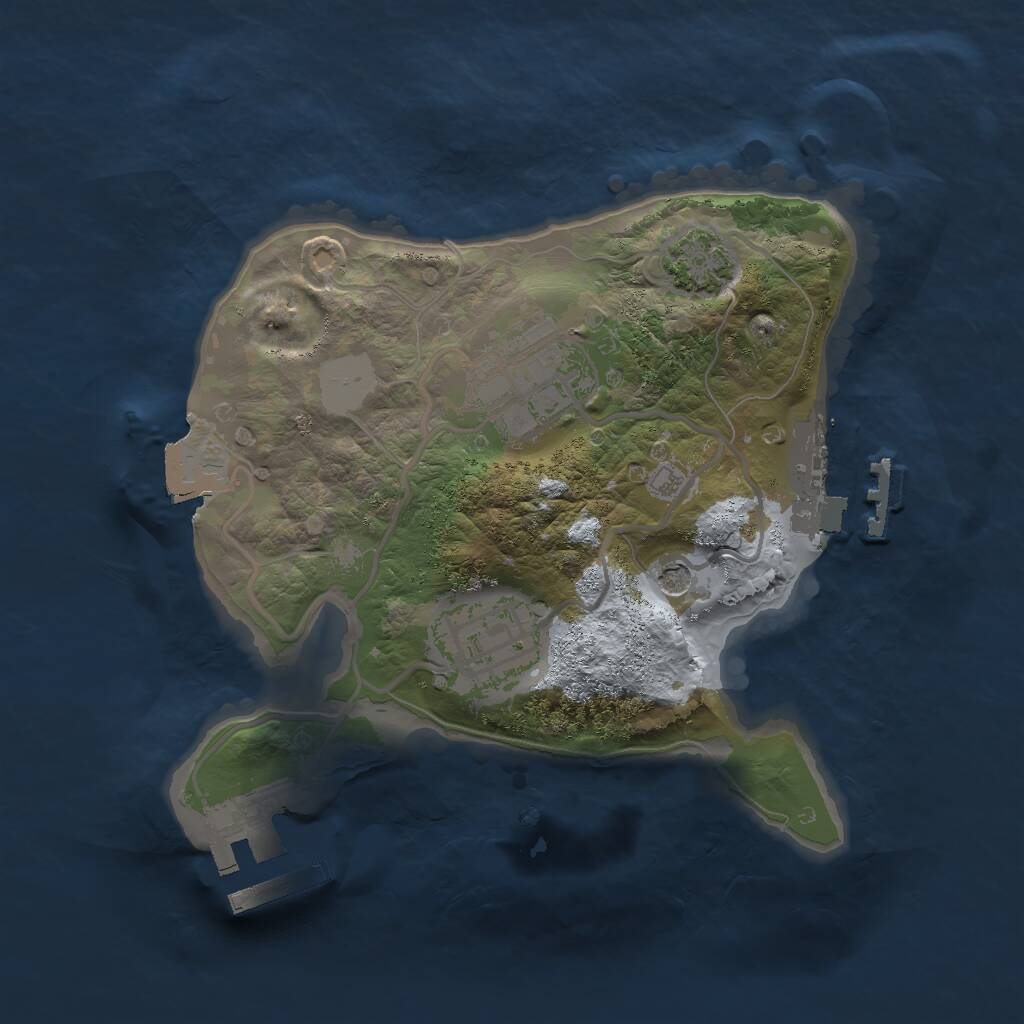 Rust Map: Procedural Map, Size: 2000, Seed: 418088973, 7 Monuments