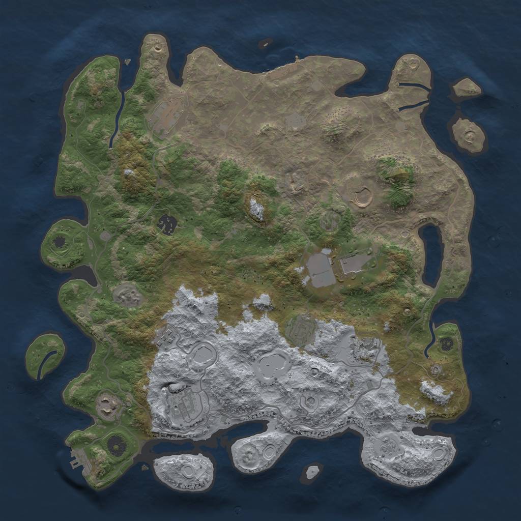 Rust Map: Procedural Map, Size: 4000, Seed: 26750, 18 Monuments