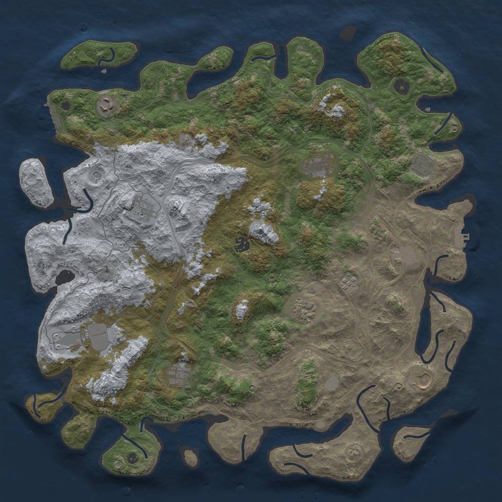 Rust Map: Procedural Map, Size: 4800, Seed: 861172821, 20 Monuments