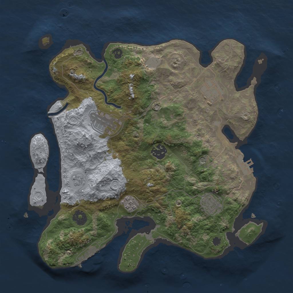 Rust Map: Procedural Map, Size: 3000, Seed: 18594, 14 Monuments