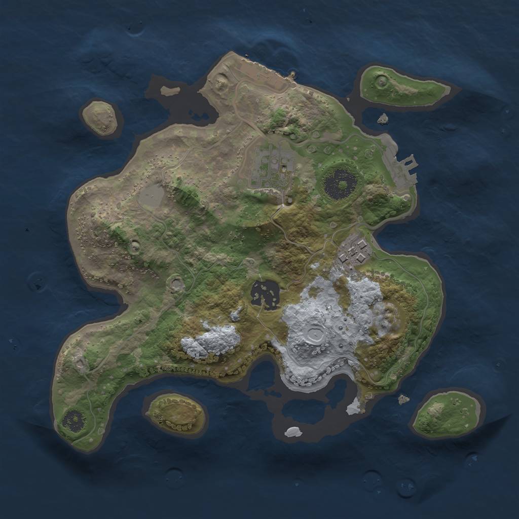 Rust Map: Procedural Map, Size: 2500, Seed: 1967248237, 10 Monuments