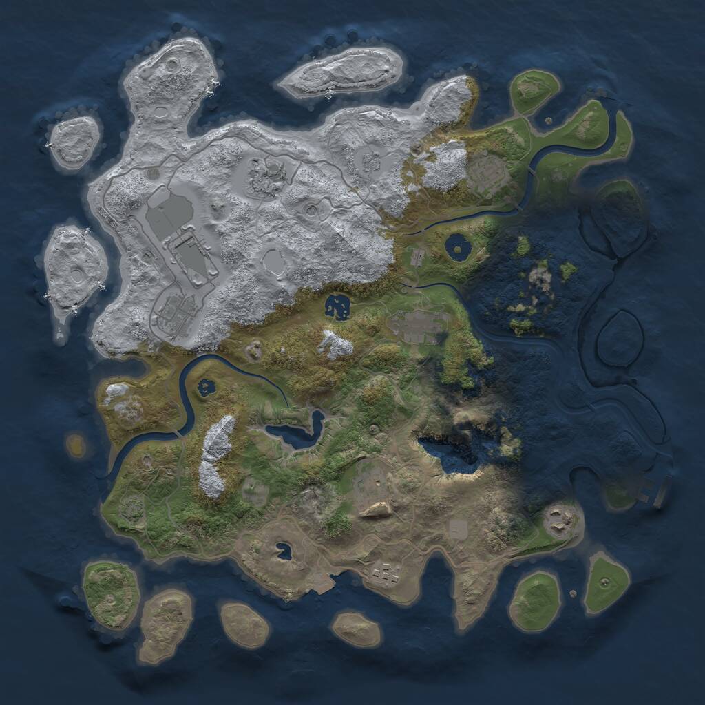 Rust Map: Procedural Map, Size: 4000, Seed: 1641505591, 14 Monuments