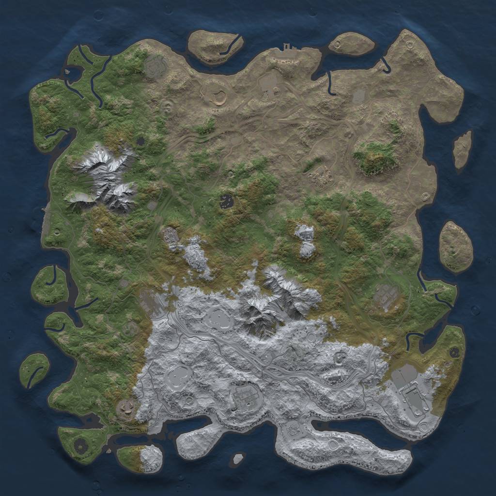Rust Map: Procedural Map, Size: 5000, Seed: 26750, 20 Monuments