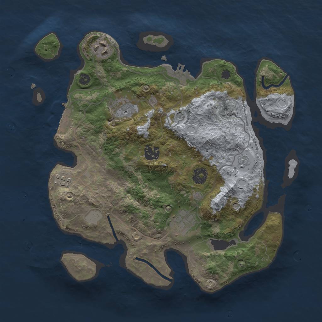 Rust Map: Procedural Map, Size: 3000, Seed: 786777, 14 Monuments