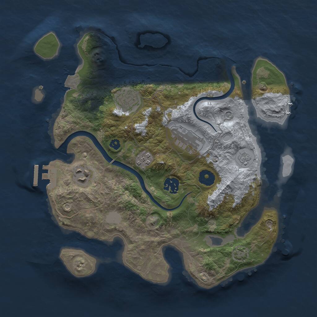 Rust Map: Procedural Map, Size: 3000, Seed: 786777, 10 Monuments