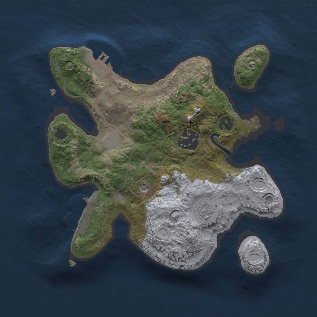 Rust Map: Procedural Map, Size: 2300, Seed: 747, 10 Monuments