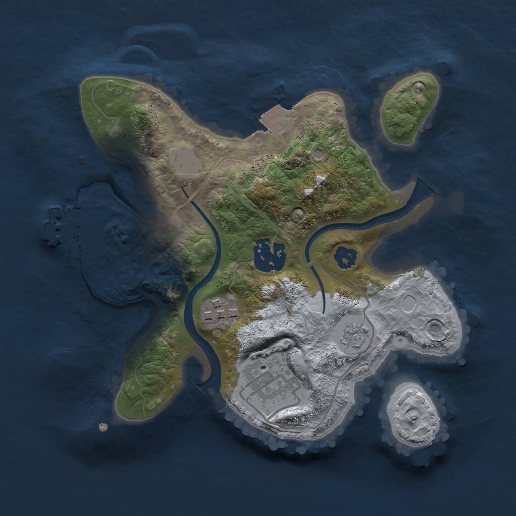 Rust Map: Procedural Map, Size: 2300, Seed: 747, 6 Monuments