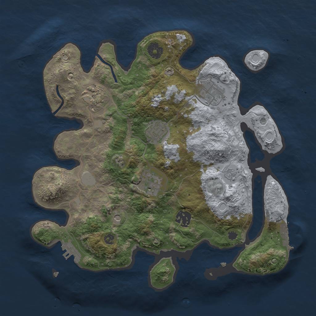 Rust Map: Procedural Map, Size: 3000, Seed: 1474377975, 14 Monuments