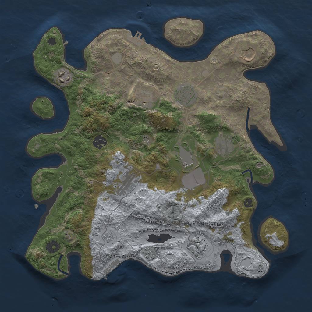 Rust Map: Procedural Map, Size: 3500, Seed: 53432194, 19 Monuments