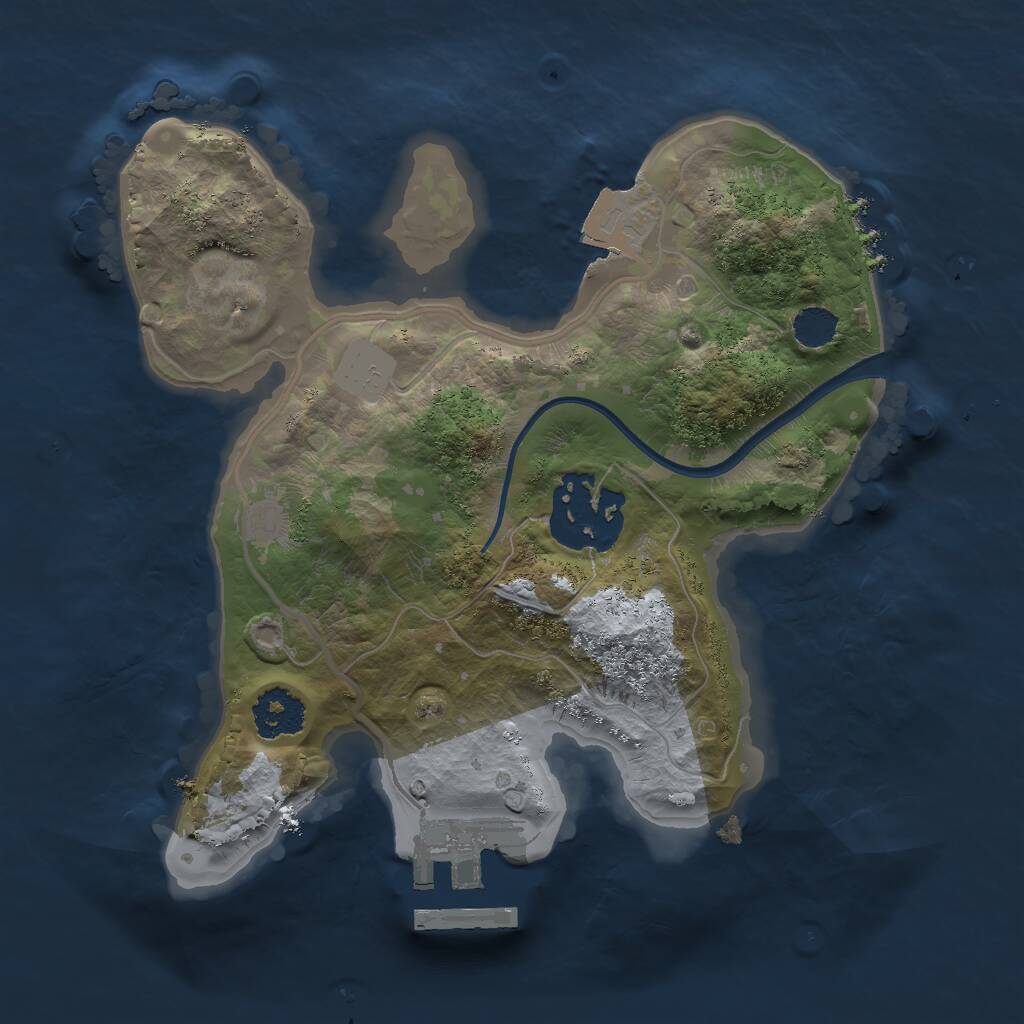 Rust Map: Procedural Map, Size: 2000, Seed: 46337358, 3 Monuments