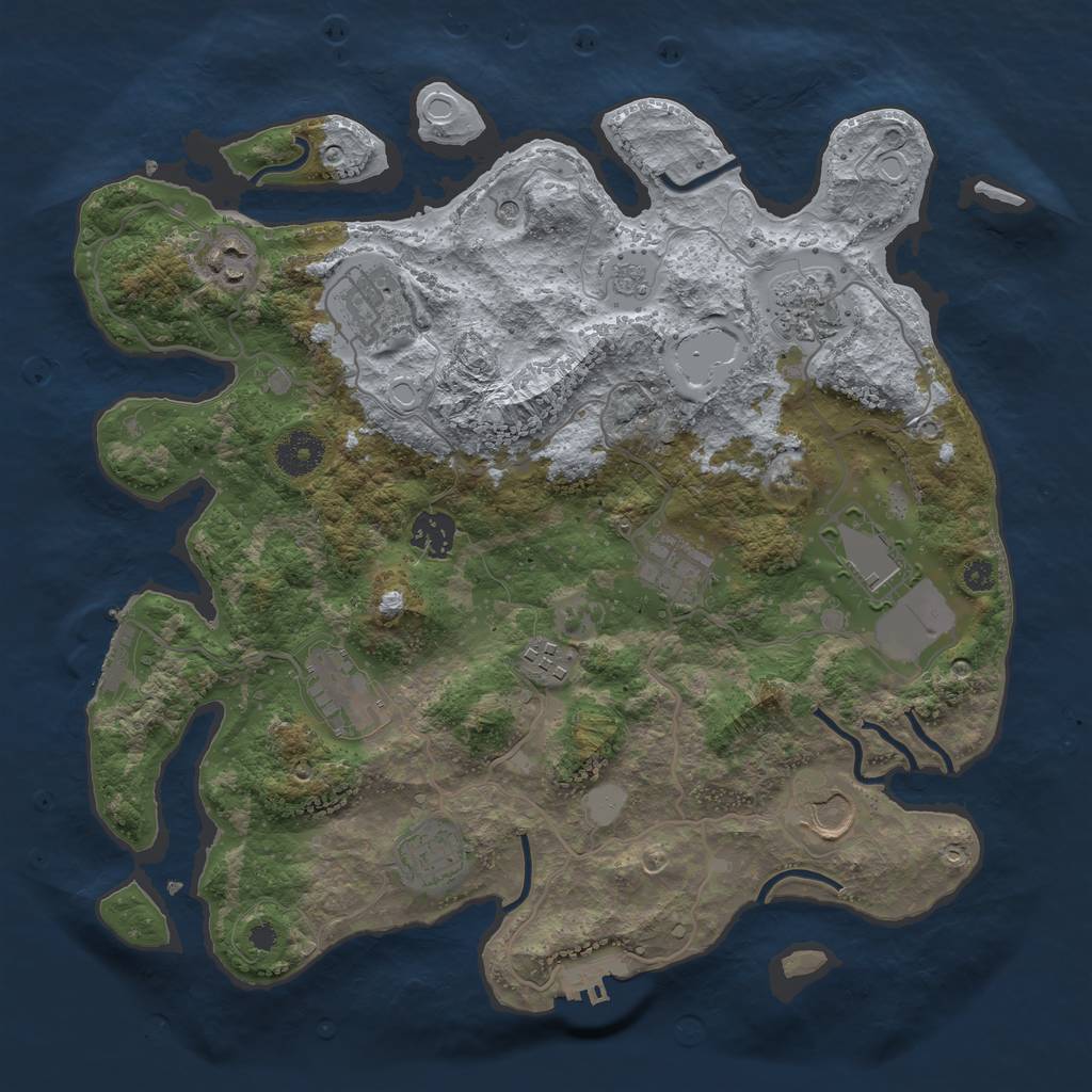 Rust Map: Procedural Map, Size: 3560, Seed: 572146304, 19 Monuments