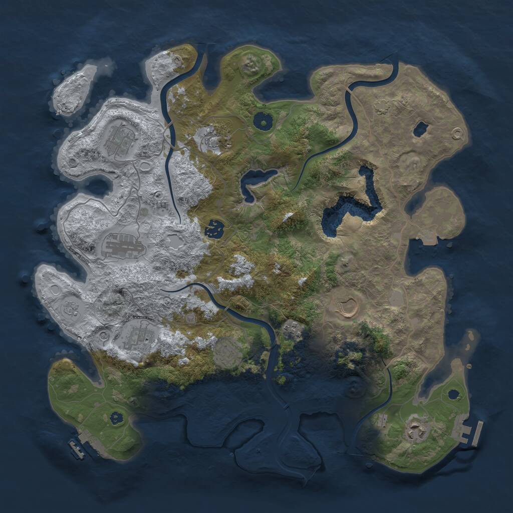 Rust Map: Procedural Map, Size: 4000, Seed: 496432, 15 Monuments