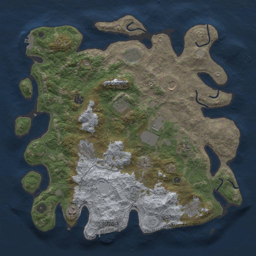 Rust Map: Procedural Map, Size: 4000, Seed: 1581454246, 19 Monuments