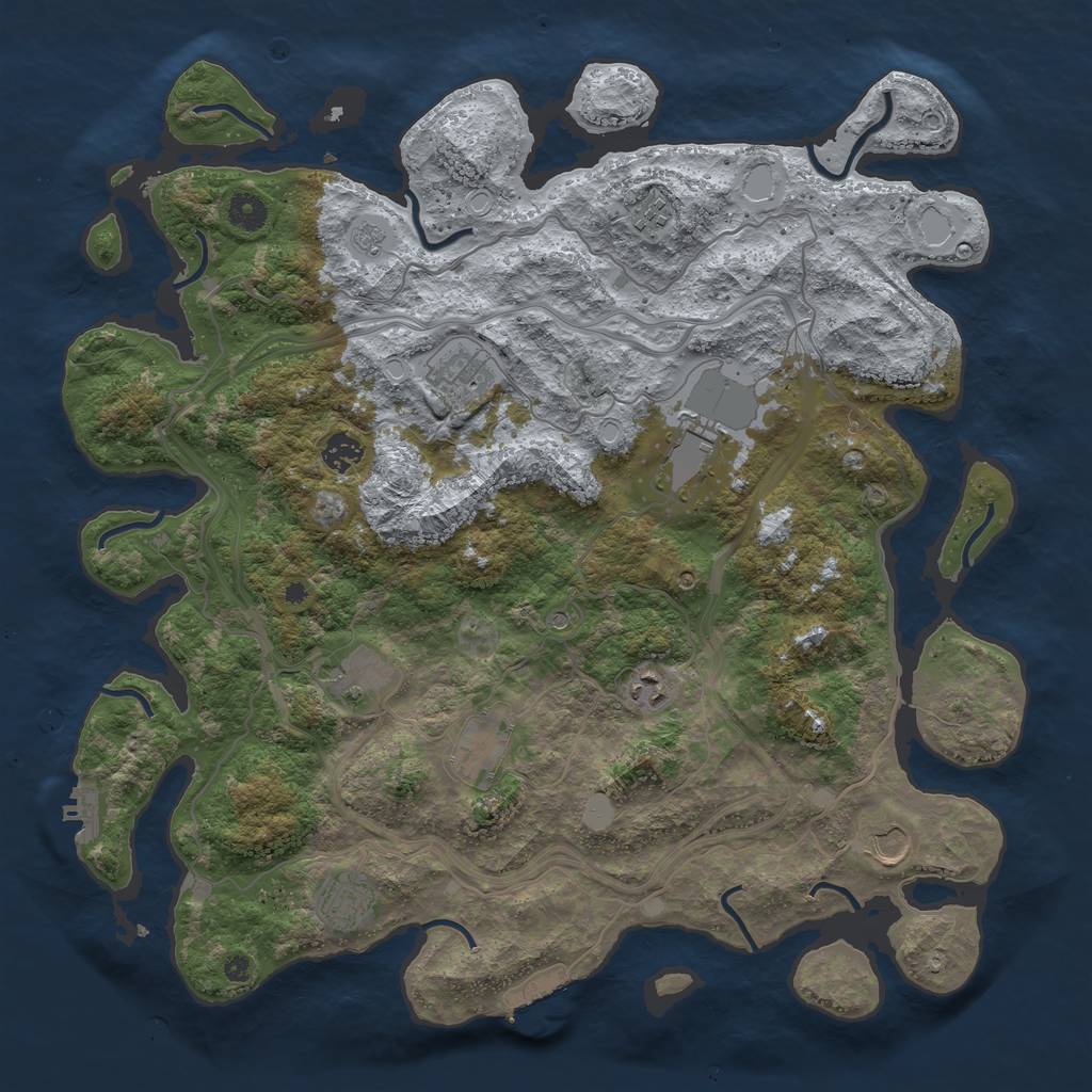 Rust Map: Procedural Map, Size: 4250, Seed: 572146304, 18 Monuments