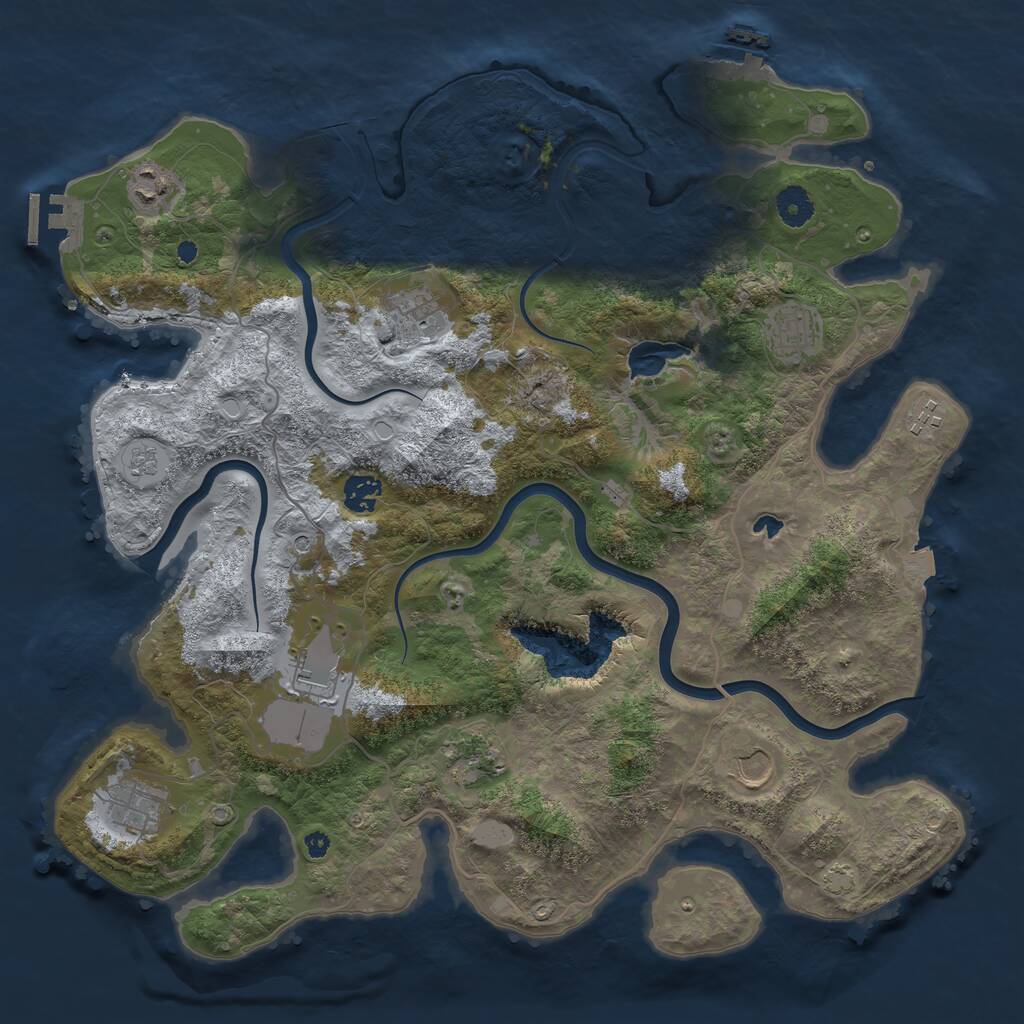 Rust Map: Procedural Map, Size: 4000, Seed: 268027, 15 Monuments