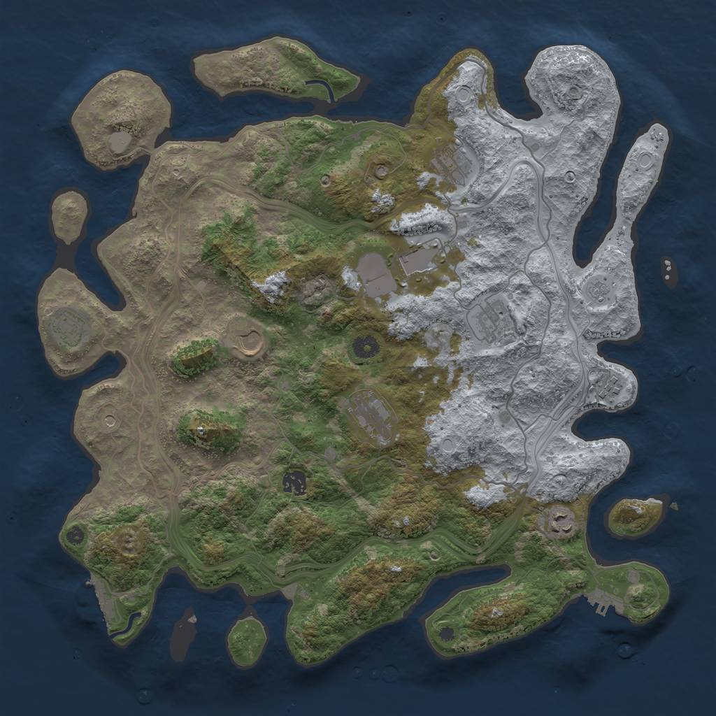 Rust Map: Procedural Map, Size: 4250, Seed: 283449815, 18 Monuments