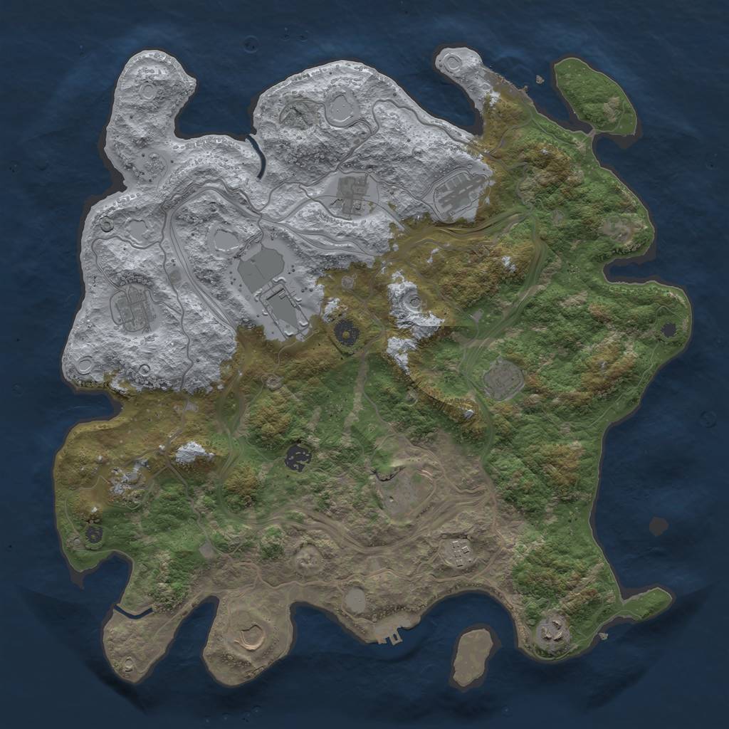 Rust Map: Procedural Map, Size: 4250, Seed: 691957986, 20 Monuments