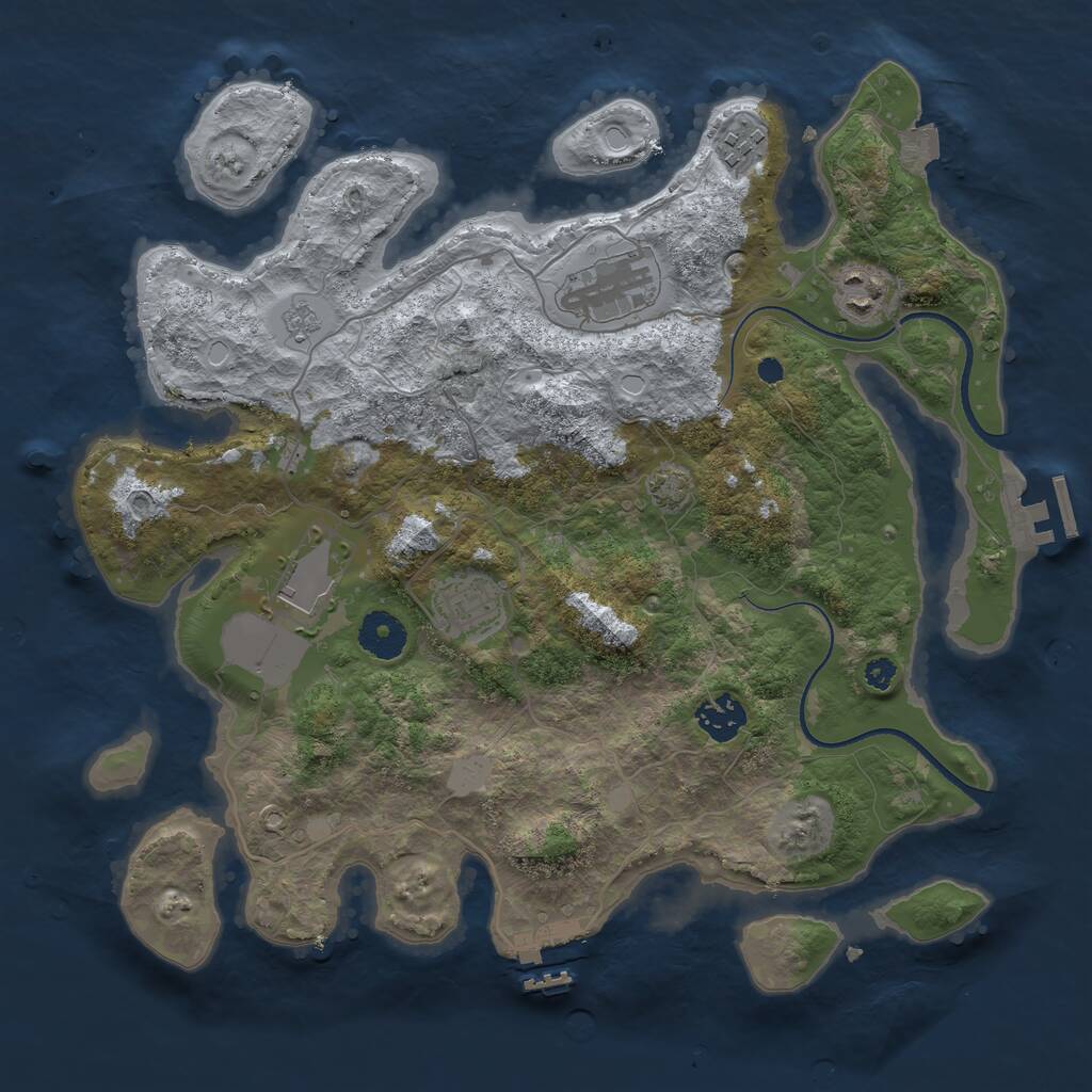 Rust Map: Procedural Map, Size: 3500, Seed: 19910314, 11 Monuments