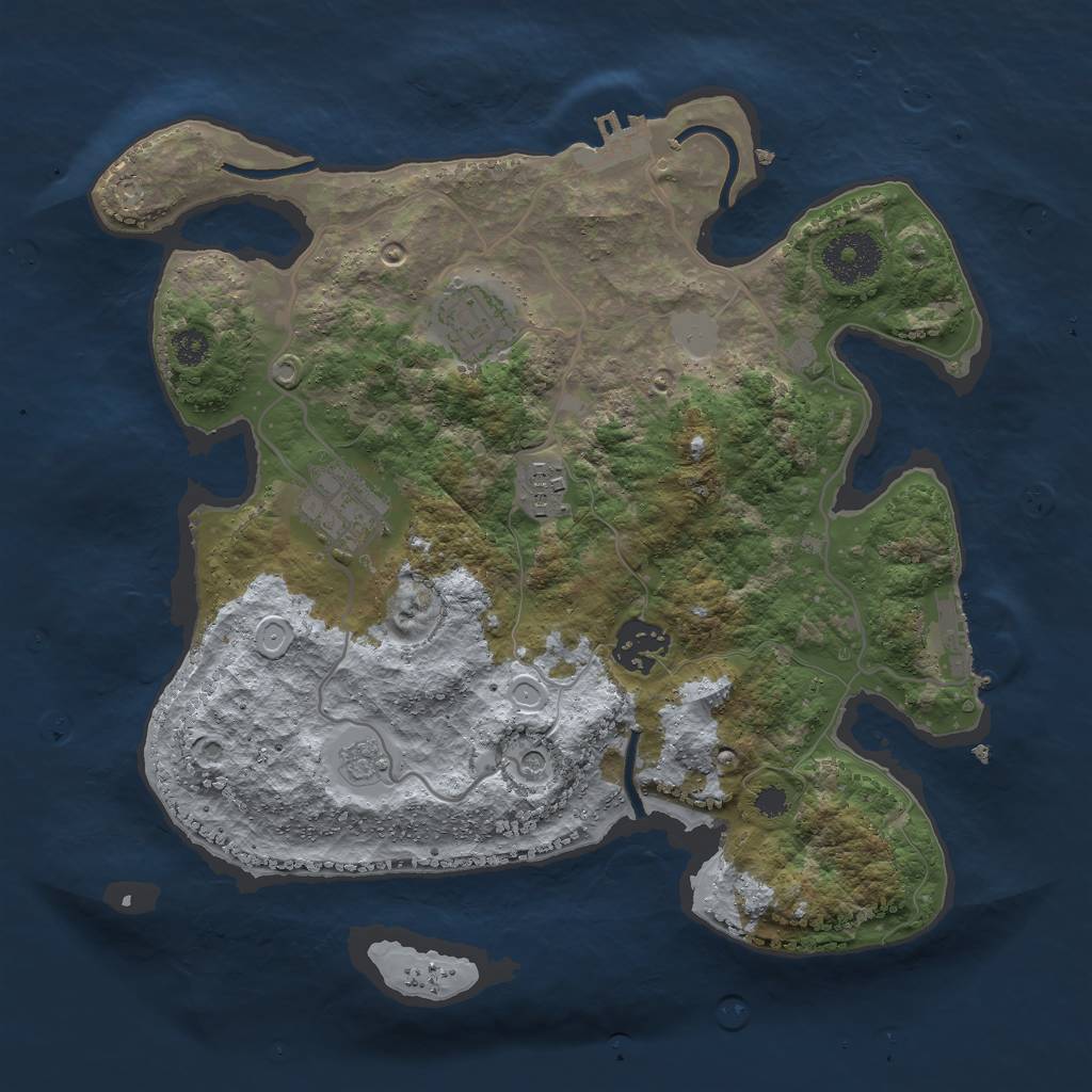 Rust Map: Procedural Map, Size: 3000, Seed: 649471944, 13 Monuments
