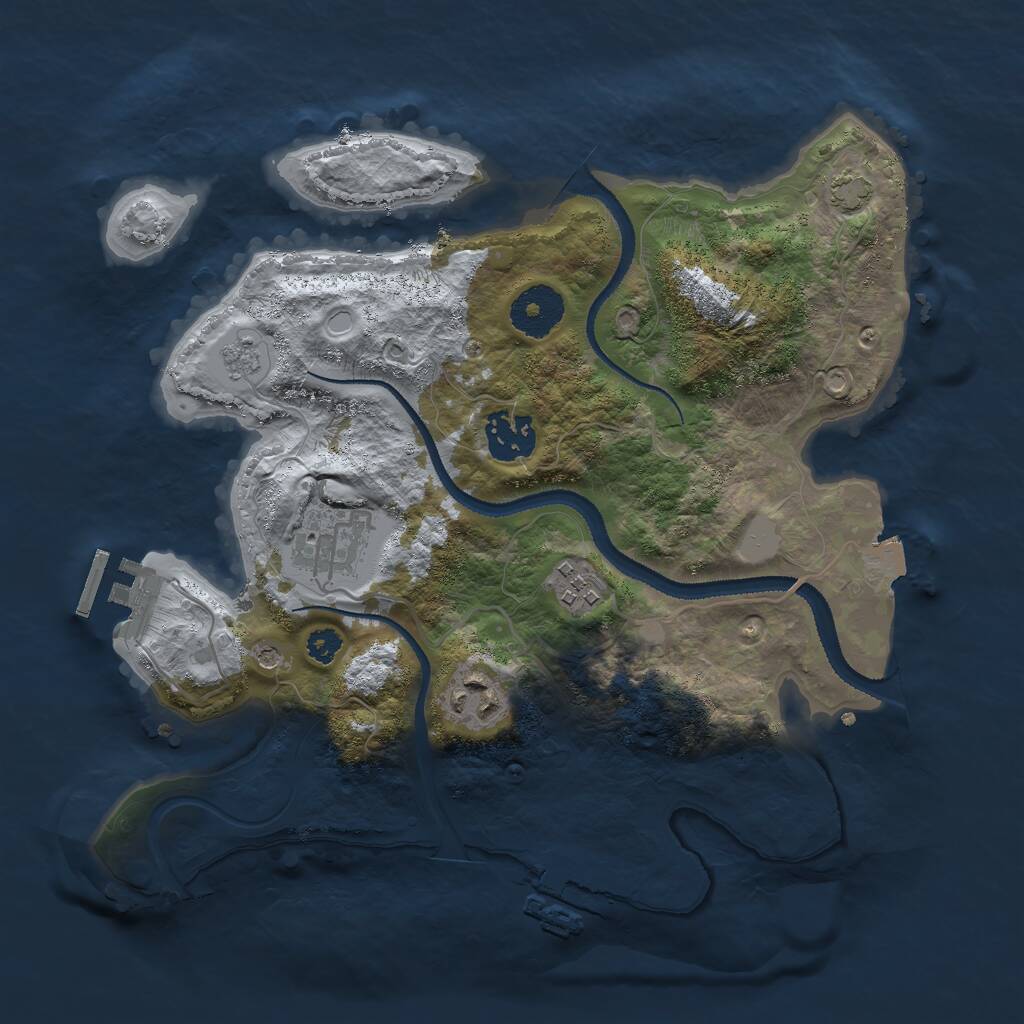 Rust Map: Procedural Map, Size: 3000, Seed: 1472, 10 Monuments