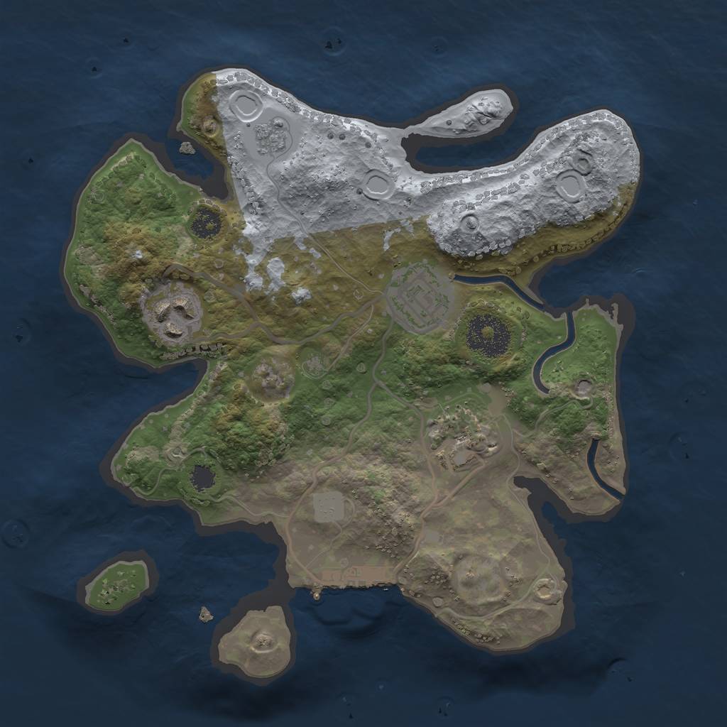 Rust Map: Procedural Map, Size: 2500, Seed: 212084325, 10 Monuments