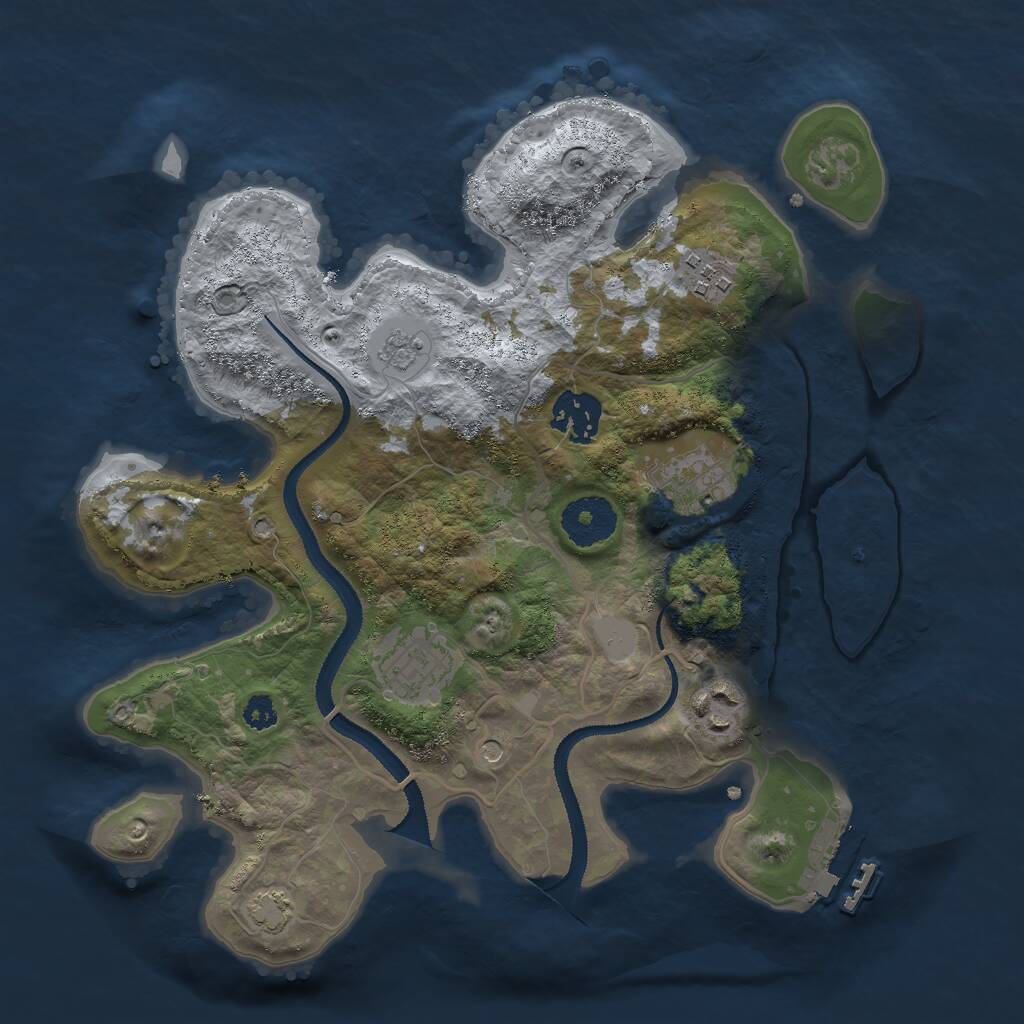 Rust Map: Procedural Map, Size: 3000, Seed: 45839, 10 Monuments