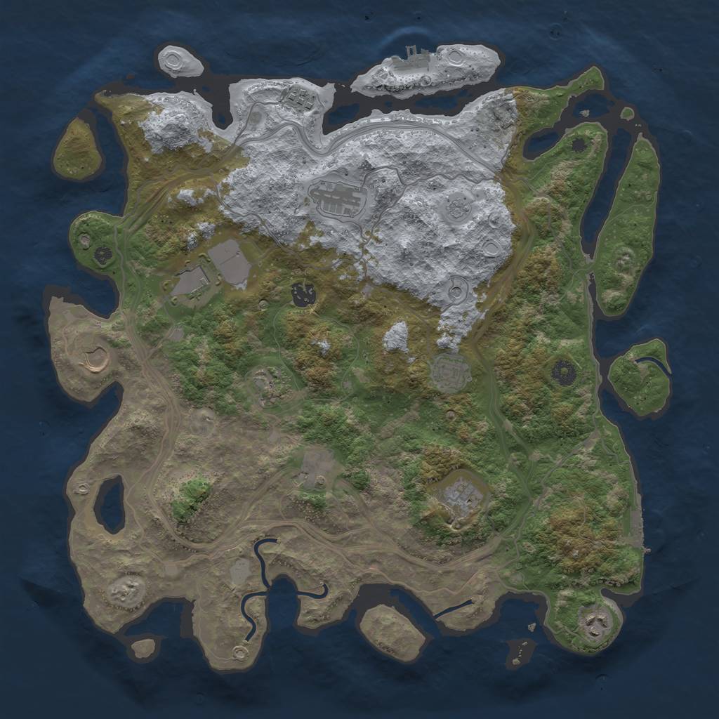 Rust Map: Procedural Map, Size: 4250, Seed: 28886, 19 Monuments