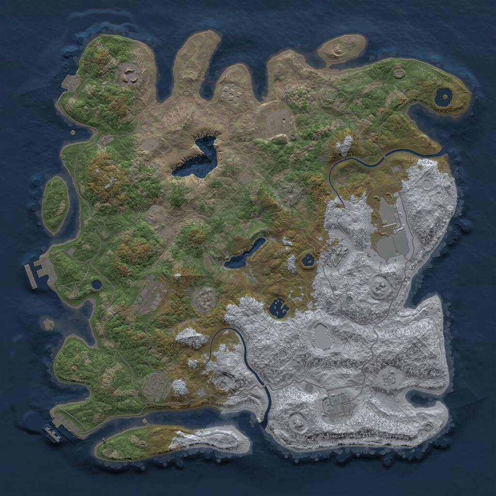 Rust Map: Procedural Map, Size: 4000, Seed: 390612169, 15 Monuments