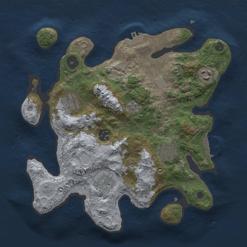 Rust Map: Procedural Map, Size: 3000, Seed: 19986, 15 Monuments