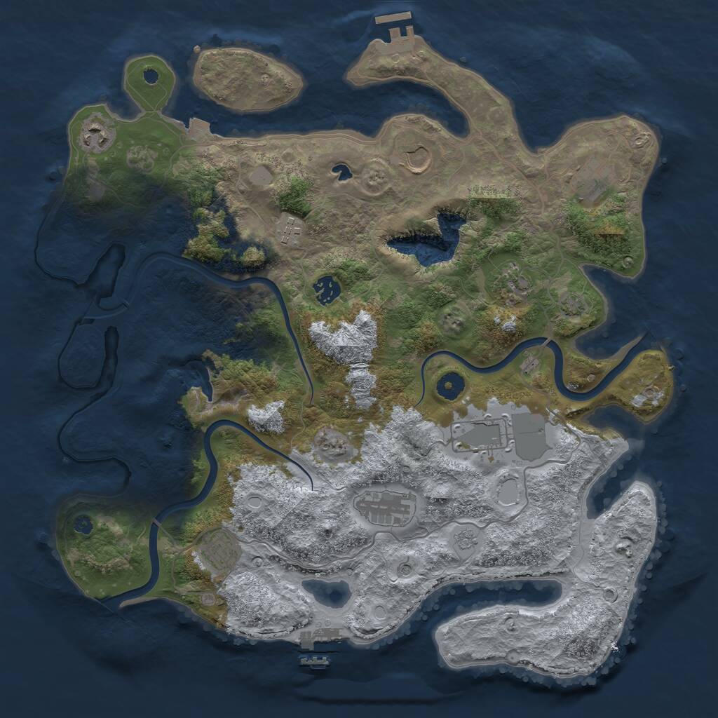 Rust Map: Procedural Map, Size: 4000, Seed: 418813, 15 Monuments