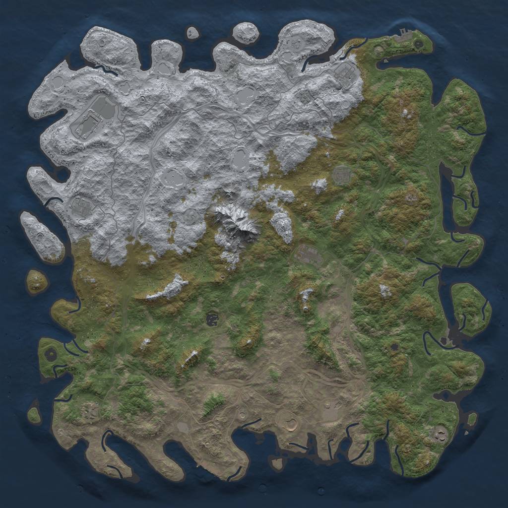 Rust Map: Procedural Map, Size: 6000, Seed: 121448841, 20 Monuments