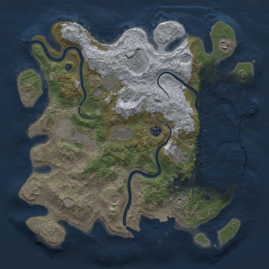 Rust Map: Procedural Map, Size: 3800, Seed: 778433552, 14 Monuments