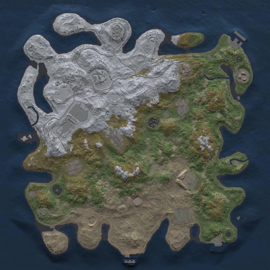 Rust Map: Procedural Map, Size: 4000, Seed: 850234, 17 Monuments