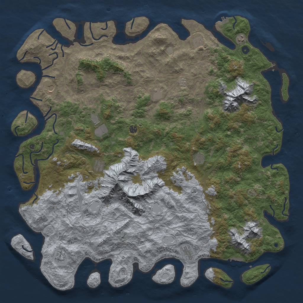 Rust Map: Procedural Map, Size: 6000, Seed: 58891957, 20 Monuments