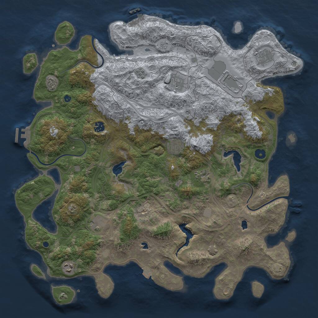 Rust Map: Procedural Map, Size: 4500, Seed: 10000, 15 Monuments
