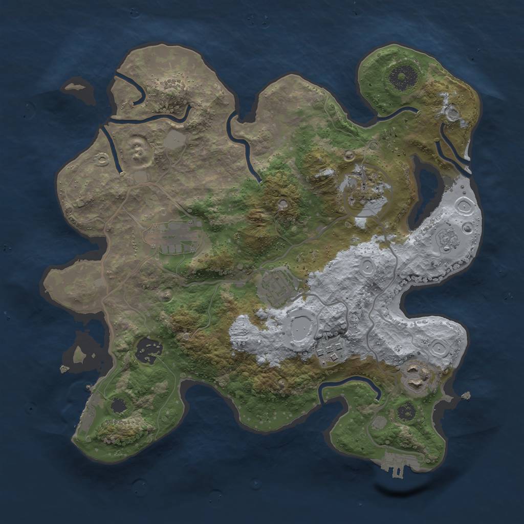 Rust Map: Procedural Map, Size: 3000, Seed: 9462173, 14 Monuments