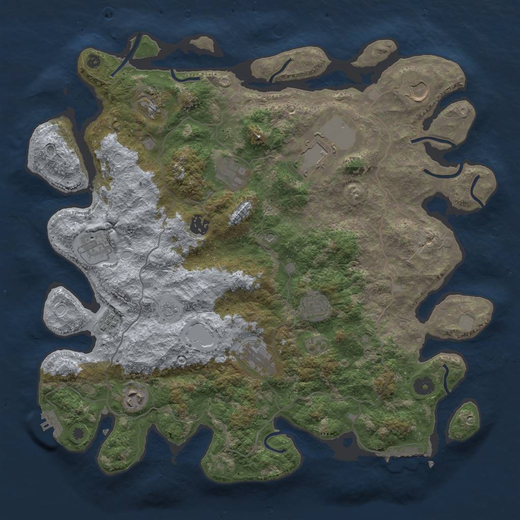 Rust Map: Procedural Map, Size: 4000, Seed: 246066, 19 Monuments