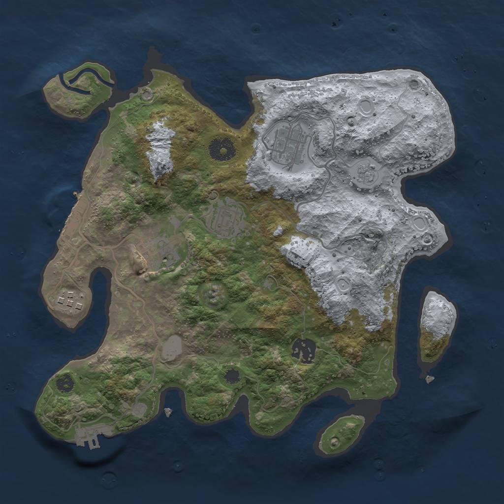 Rust Map: Procedural Map, Size: 3000, Seed: 23010, 11 Monuments