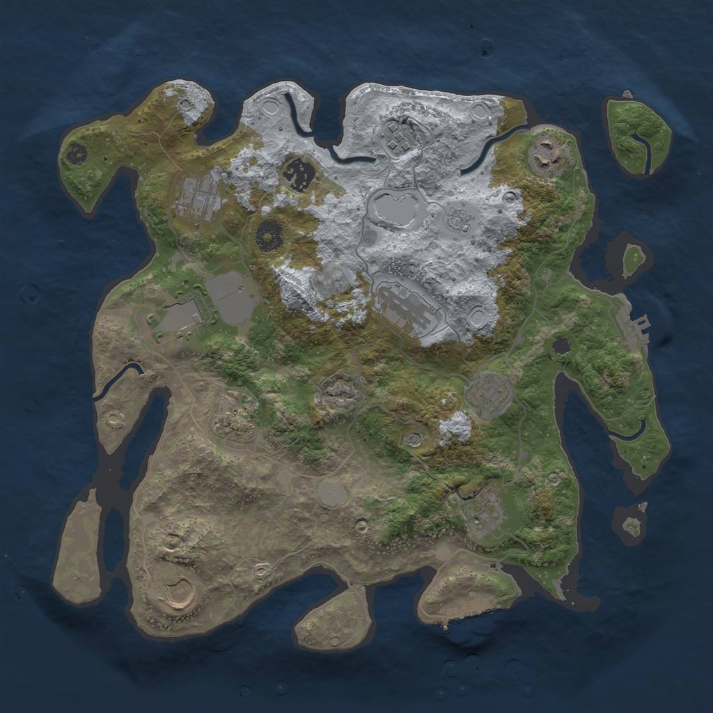 Rust Map: Procedural Map, Size: 3500, Seed: 18022022, 17 Monuments