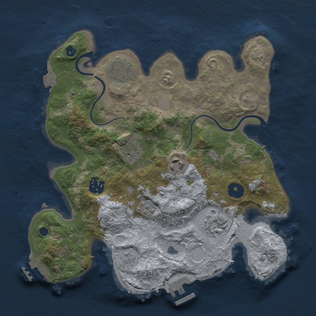 Rust Map: Procedural Map, Size: 3000, Seed: 198613988, 11 Monuments