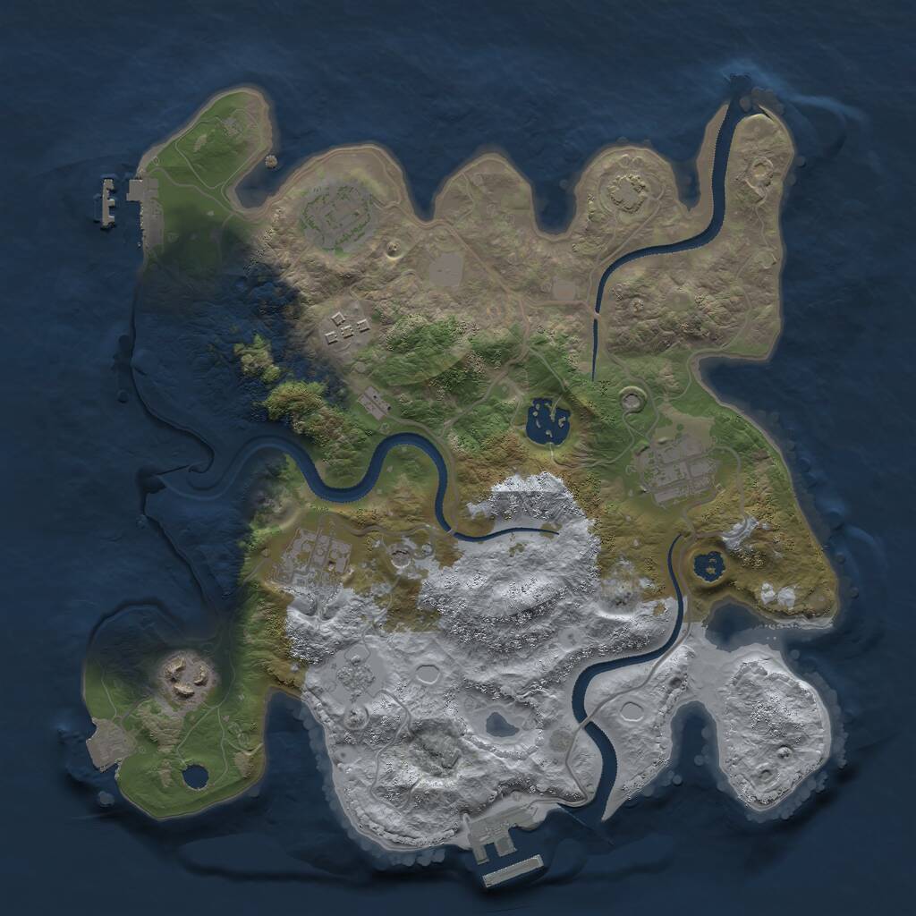 Rust Map: Procedural Map, Size: 3000, Seed: 198613988, 12 Monuments